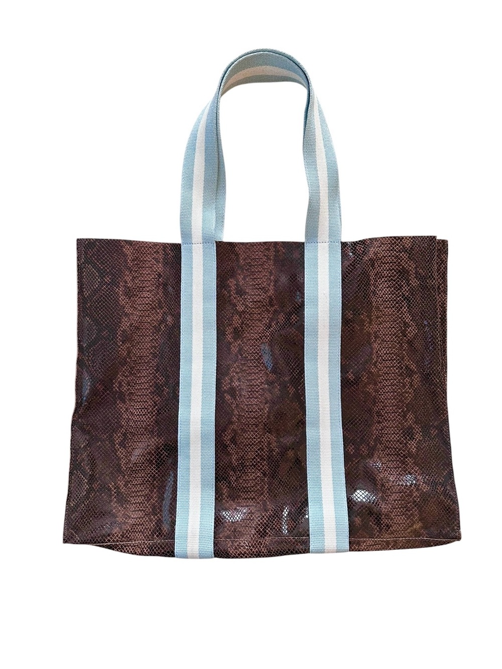 Anthropologie Snake Print Leather Tote Bag and Wallet